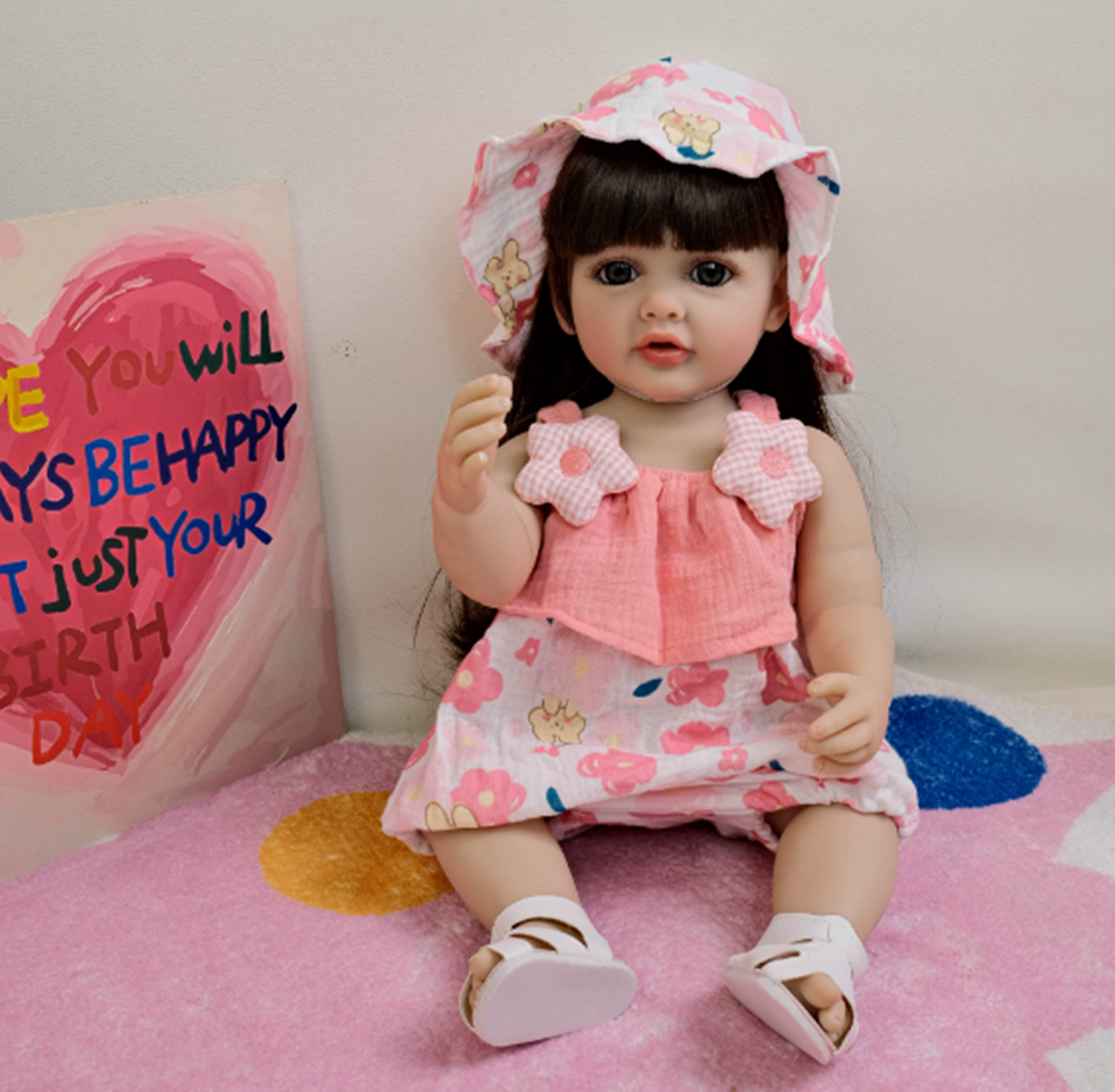 Kids Ethnic Fashion - 55 cm Long Hair Reborn Baby