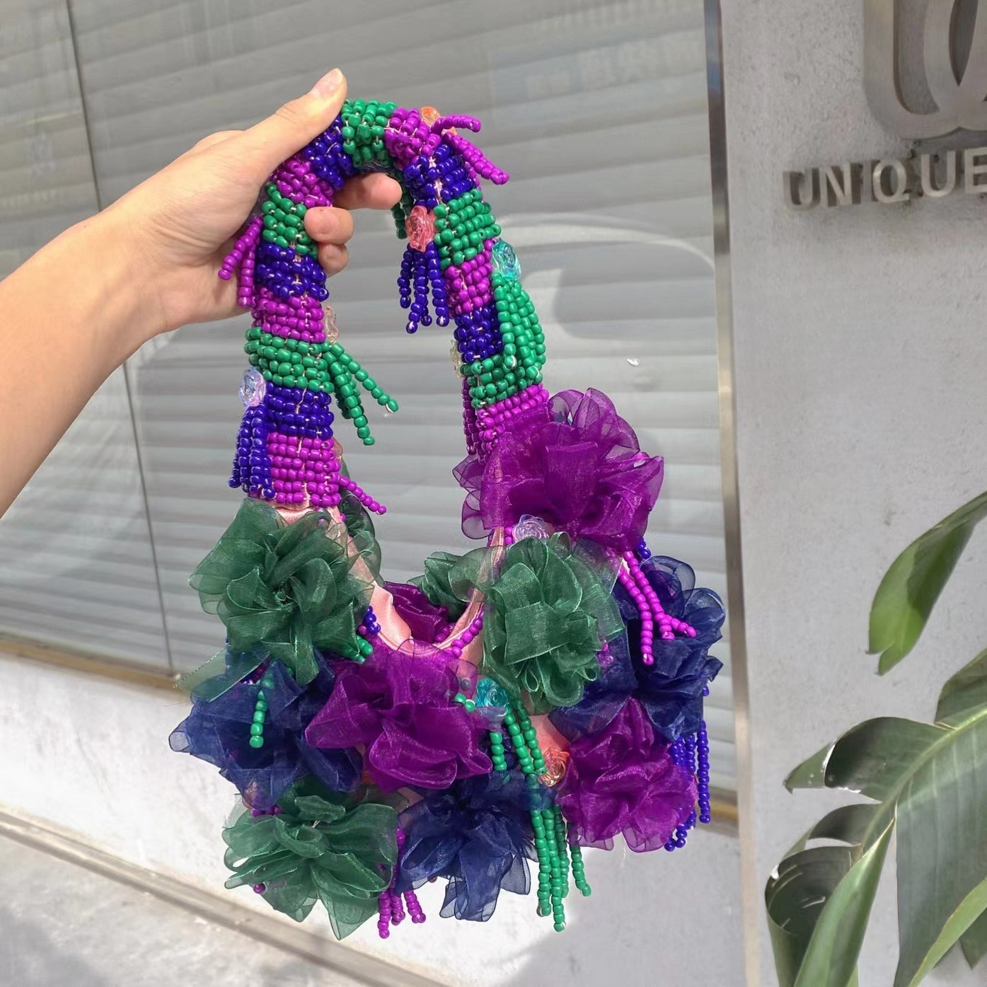 Ethnic Fashion Designers - Purple fashion retro flower beading literary