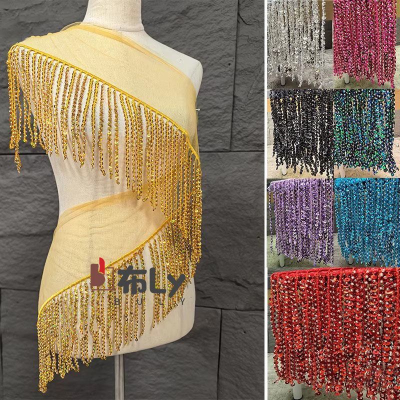 Ethnic Fashion Designers - 15cm Beaded Sequin Tassel Fringe, Ethnic