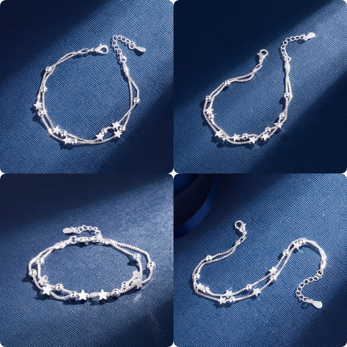 Ethnic Fashion Designers - 925 sterling silver charm stars Bracelets