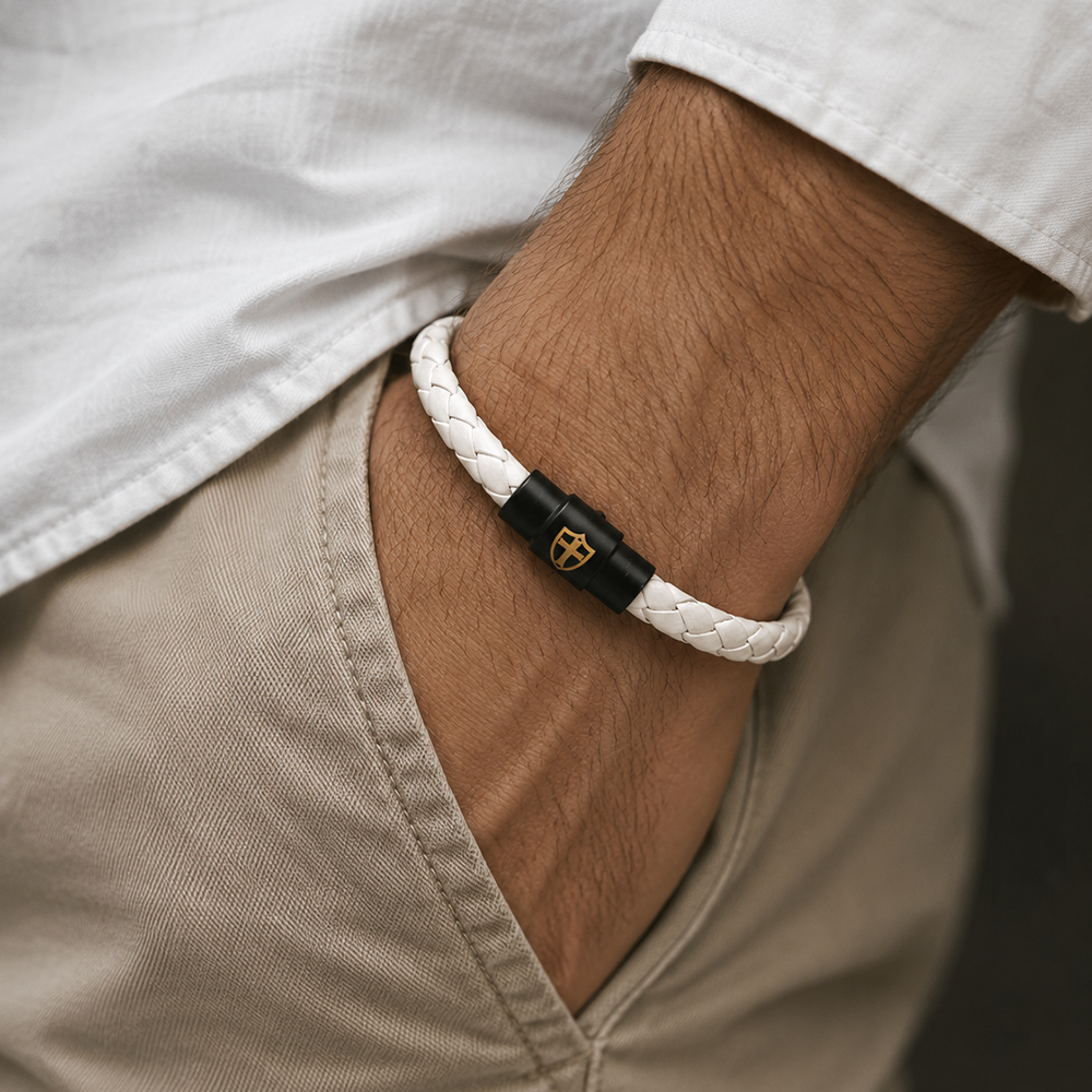 Minimalist Mens Braided Leathe - Ethnic Fashion Logo 评论和价格