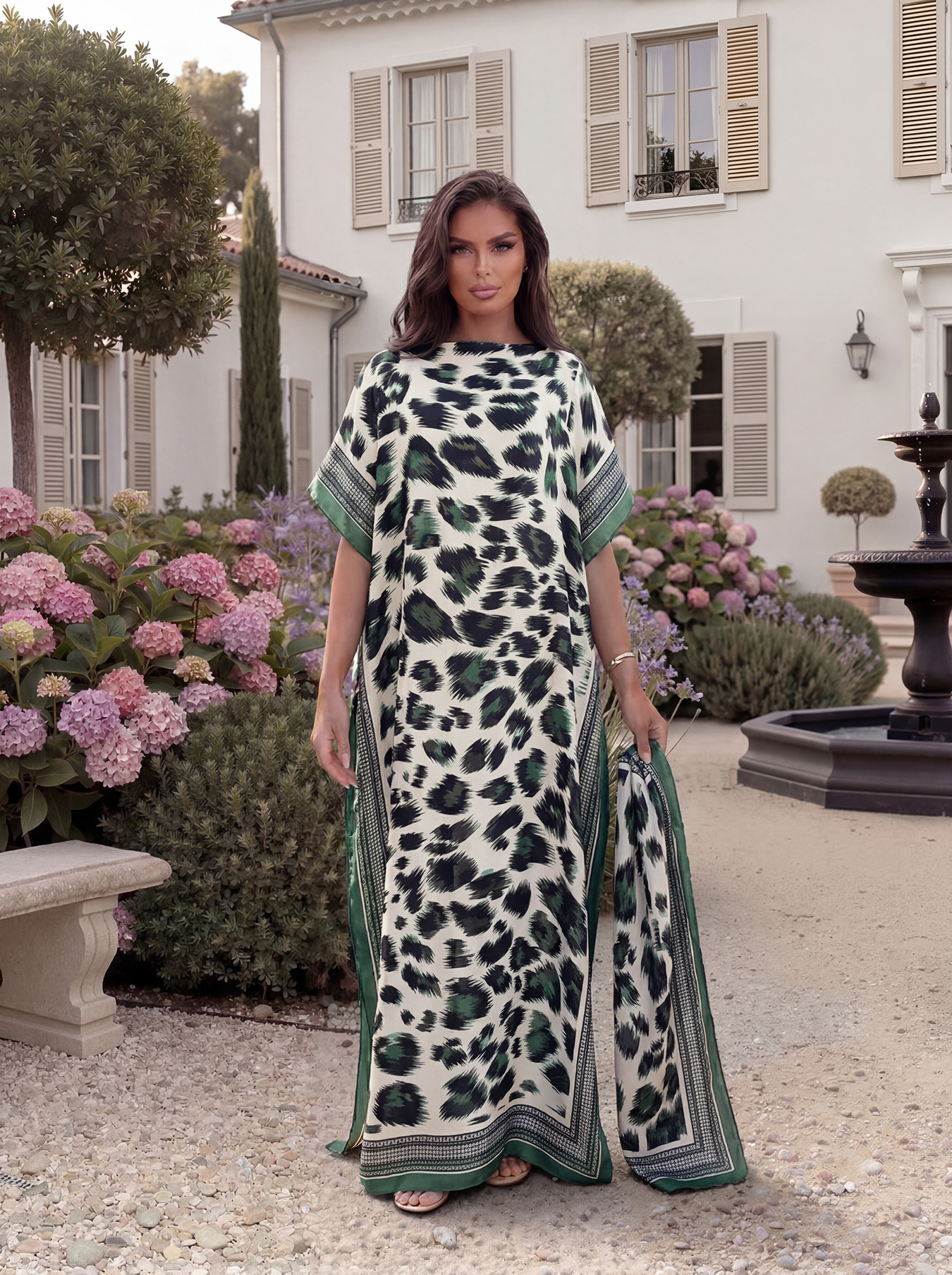 Leopard Print Ethnic Border Sa - Ethnic Fashion Wear 评论和价格