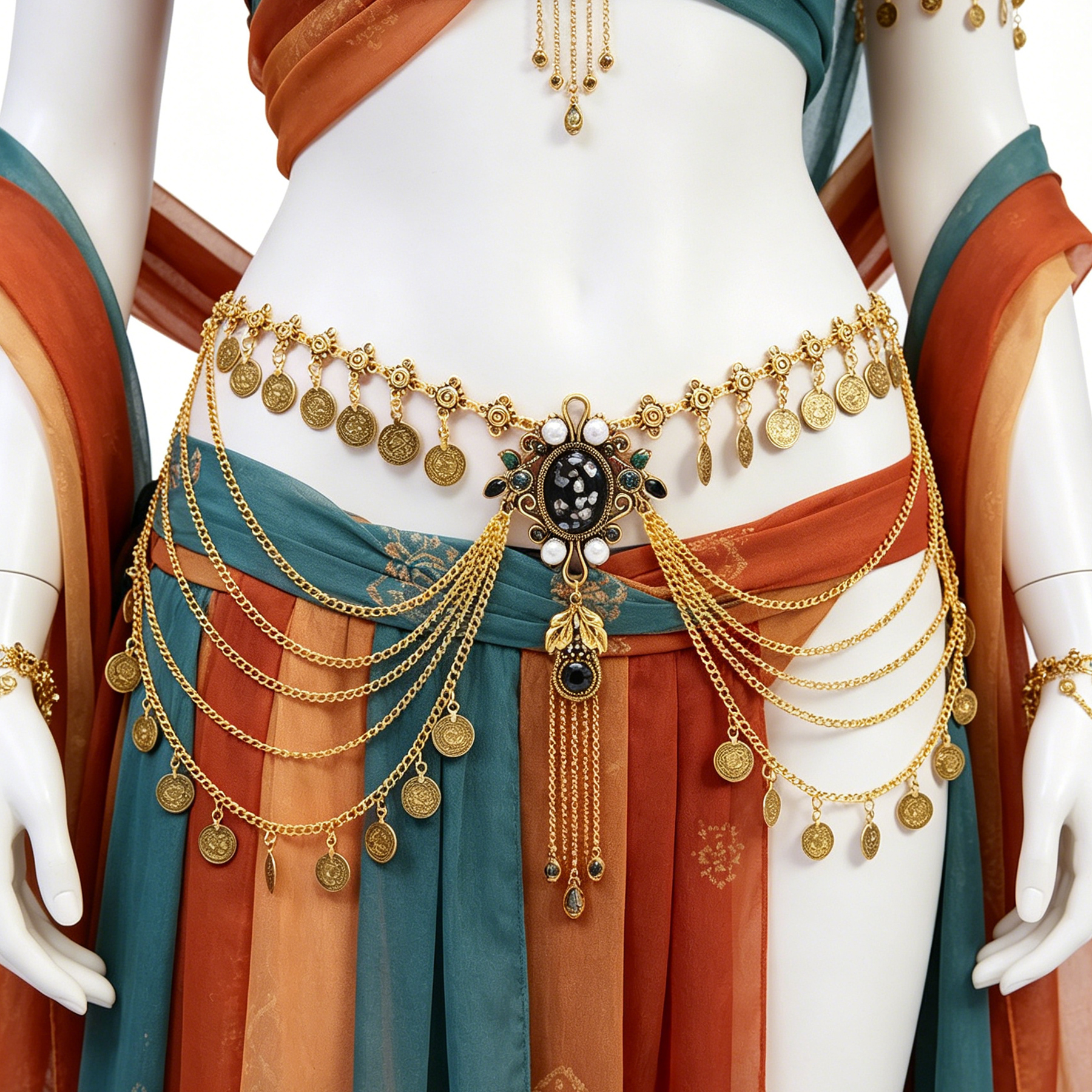 Dunhuang Style Golden Coin Tas - Ethnic Fashion Wear 评论和价格