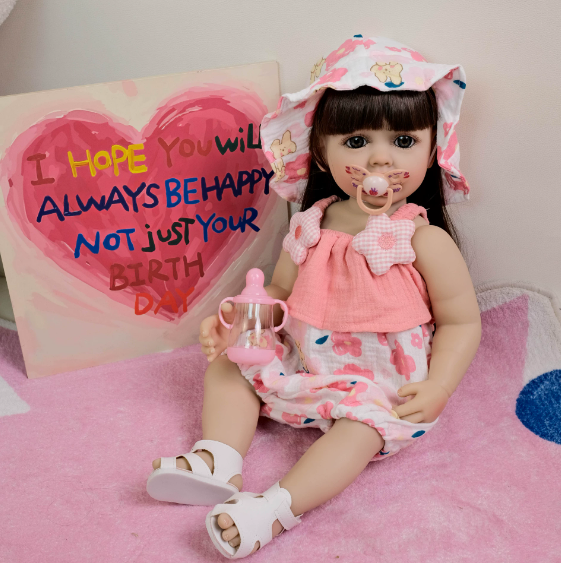 55 cm Long Hair Reborn Baby Gi - Kids Ethnic Fashion 评论和价格