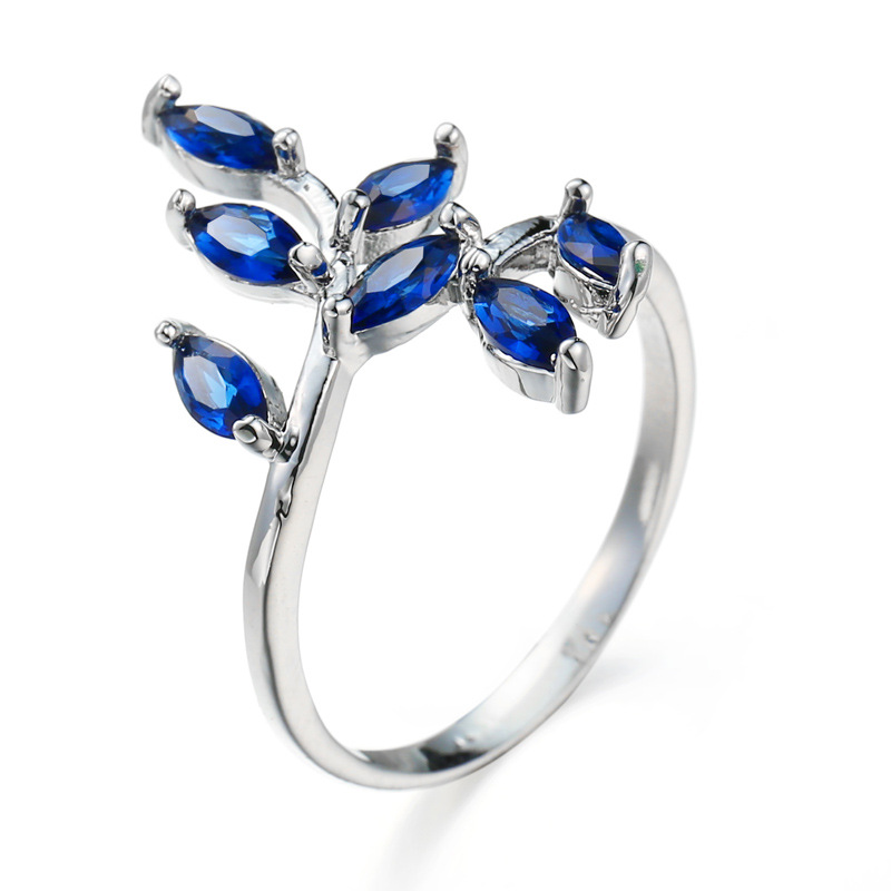 Pretty Blue Leaves Design Ring - Ethnic Fashion Designers 评论和价格