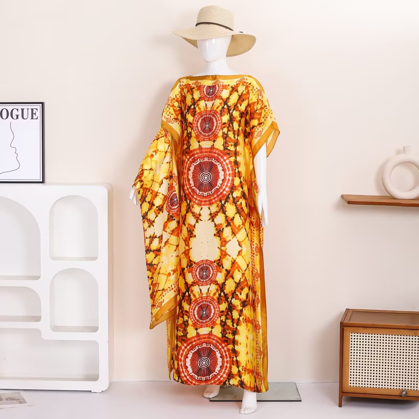1 retro ethnic geometric print - Ethnic Fashion Wear 评论和价格