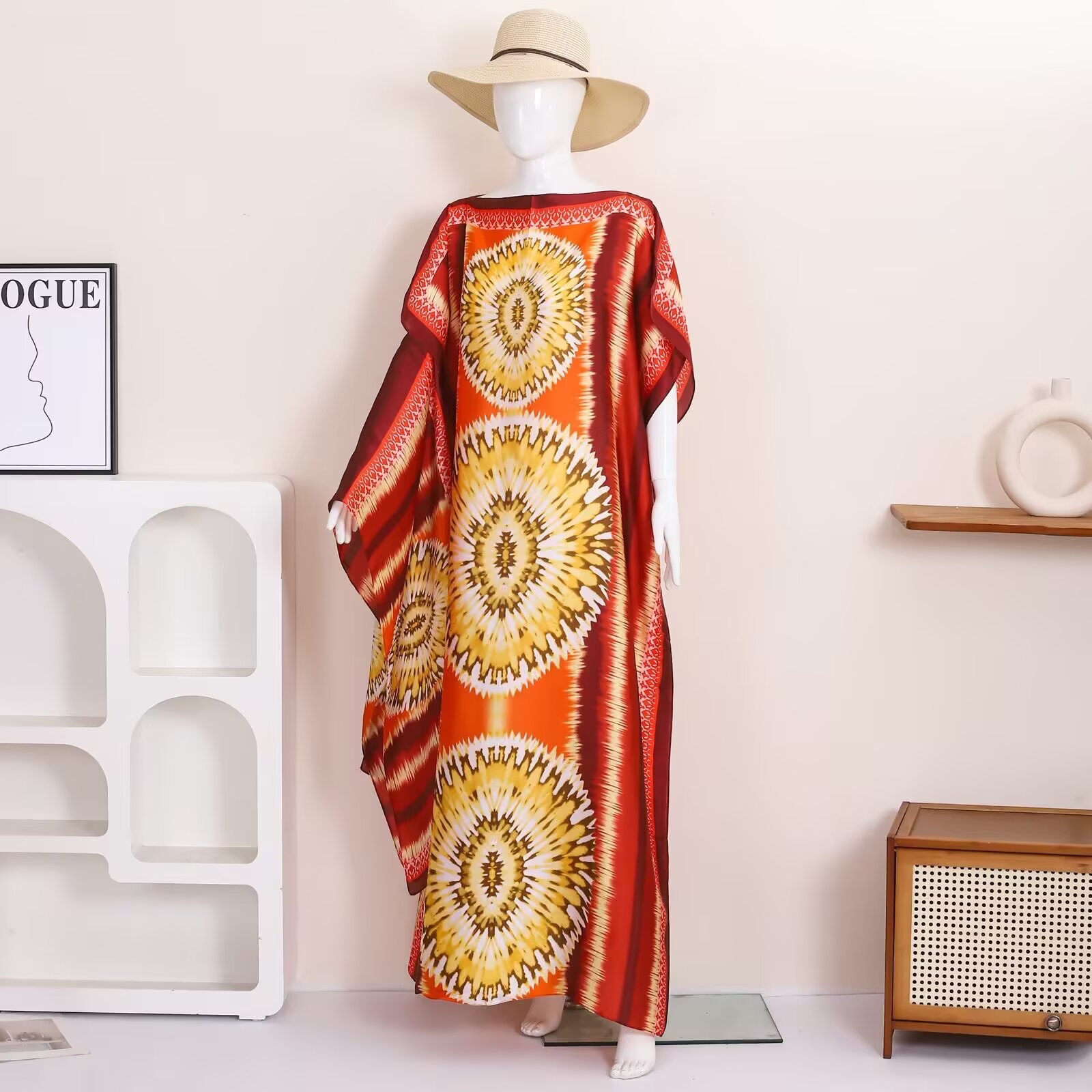 1 retro ethnic geometric print - Ethnic Fashion Wear 评论和价格