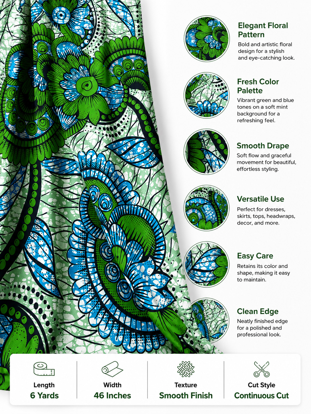 Ankara fabric, African batik p - African Ankara Print 评论和价格