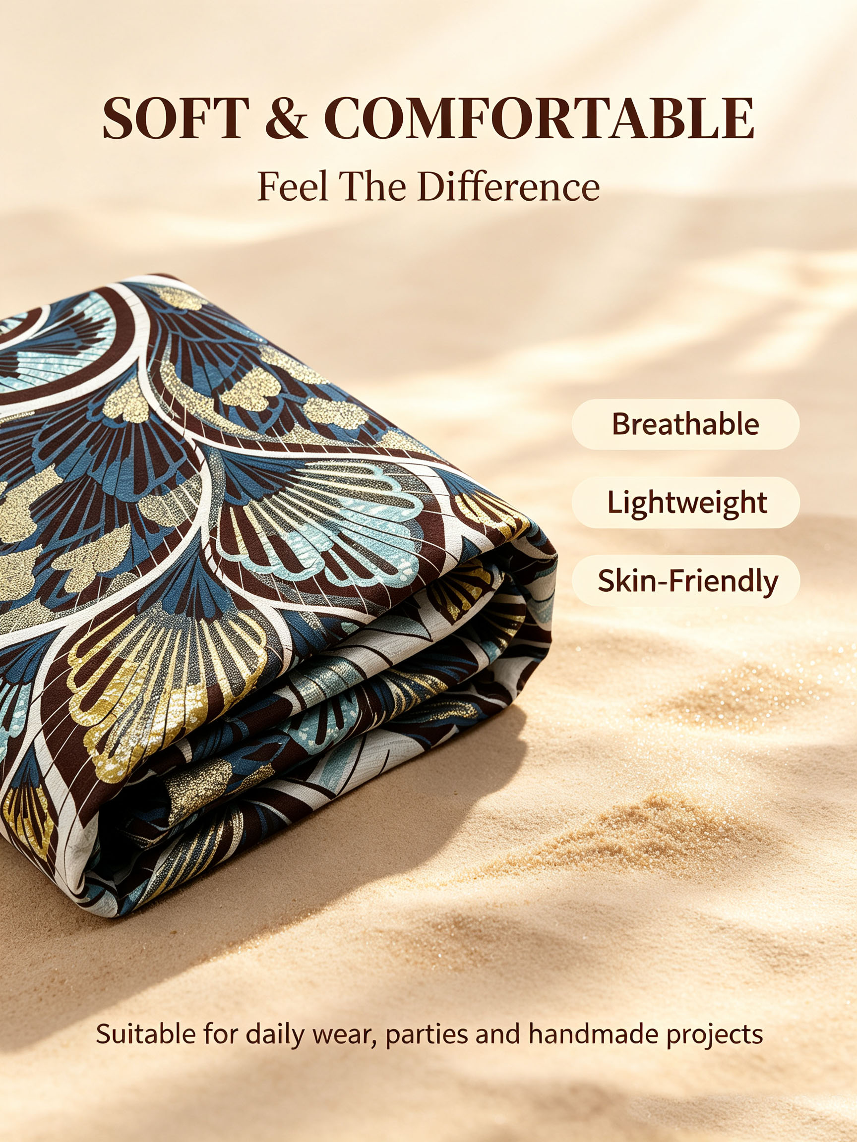 African Peacock Glitter Ankara - African Ankara Print 评论和价格