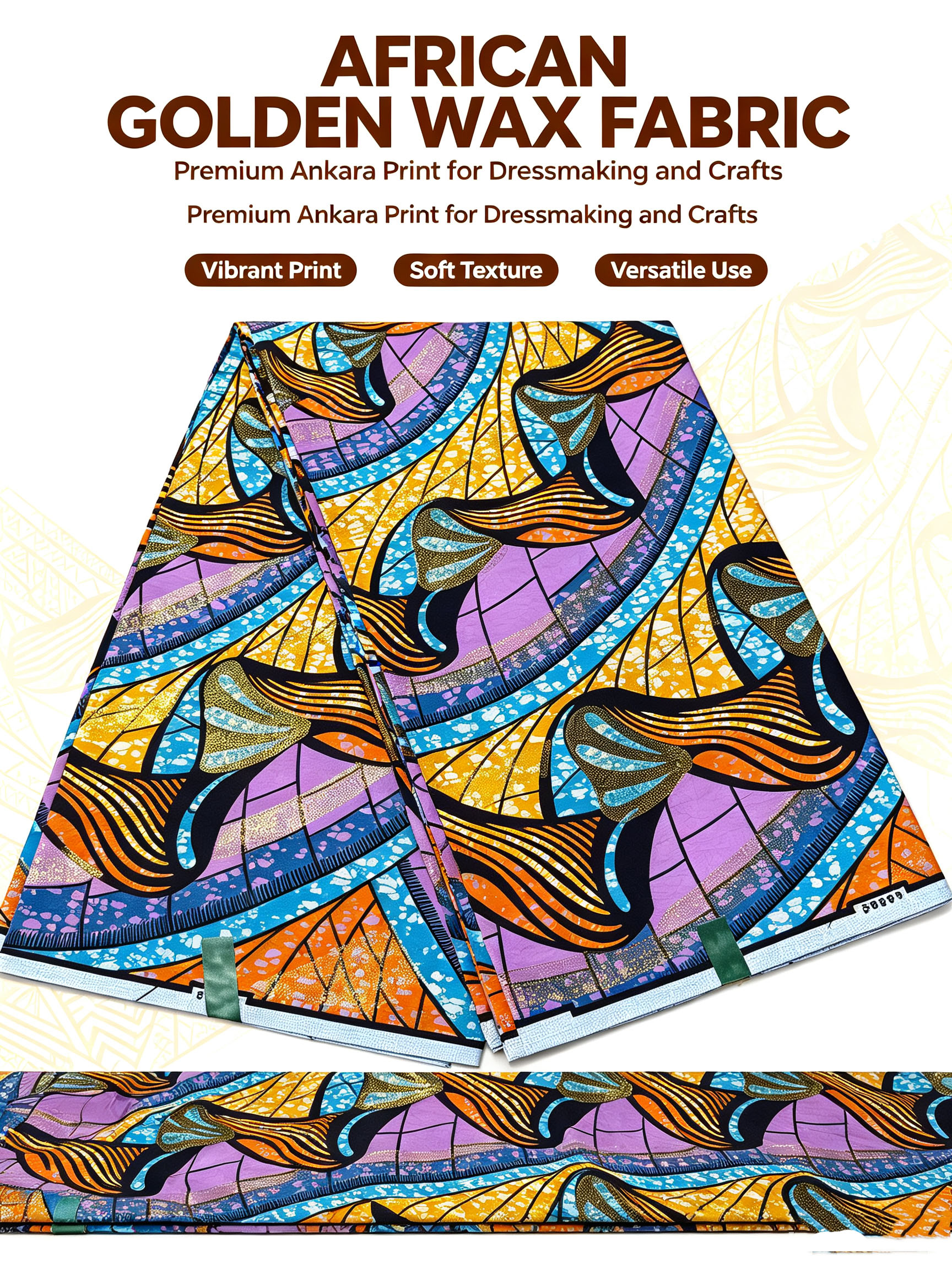 New Golden Glitter African Ank - African Ankara Print 评论和价格