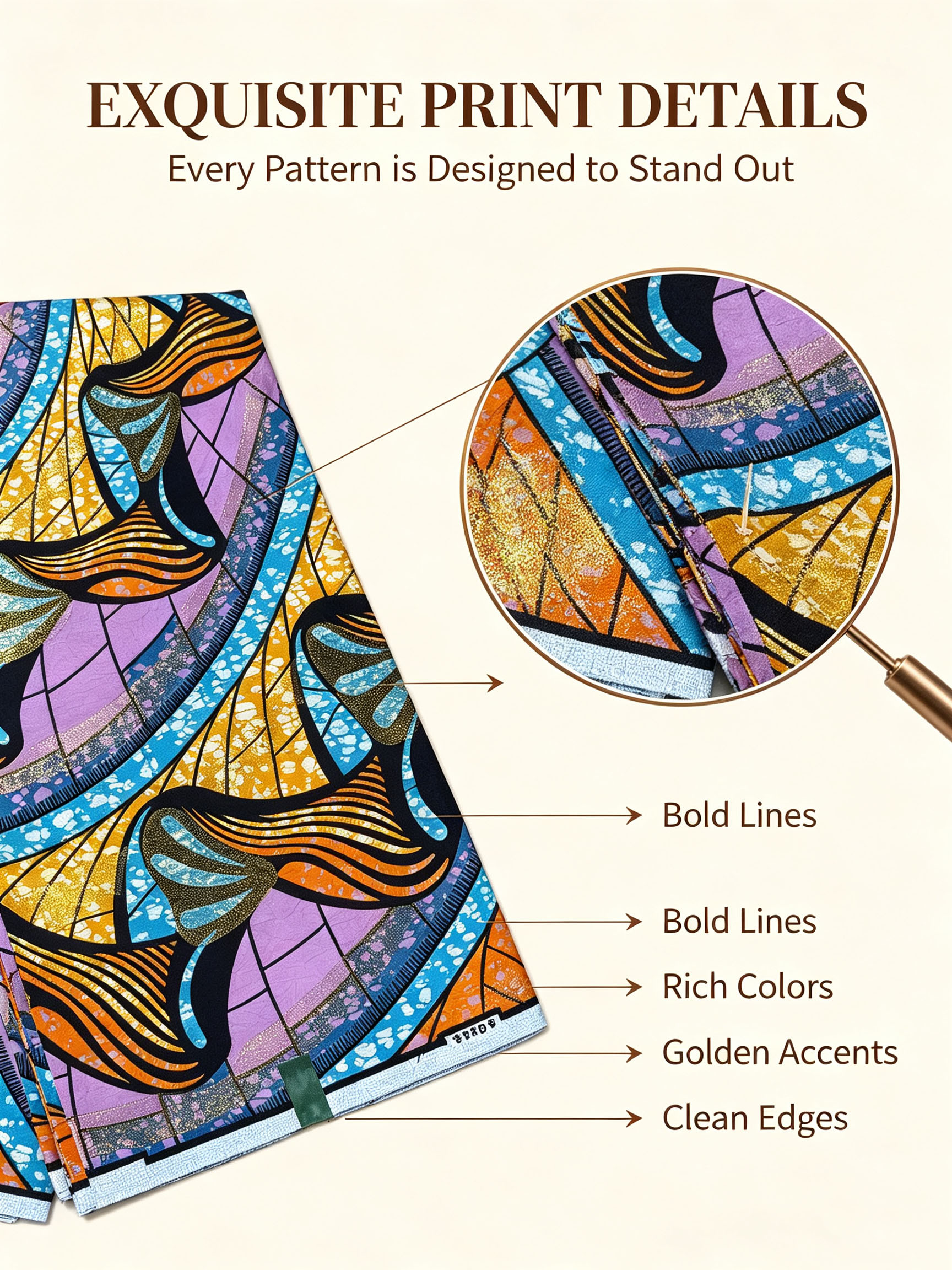 New Golden Glitter African Ank - African Ankara Print 评论和价格