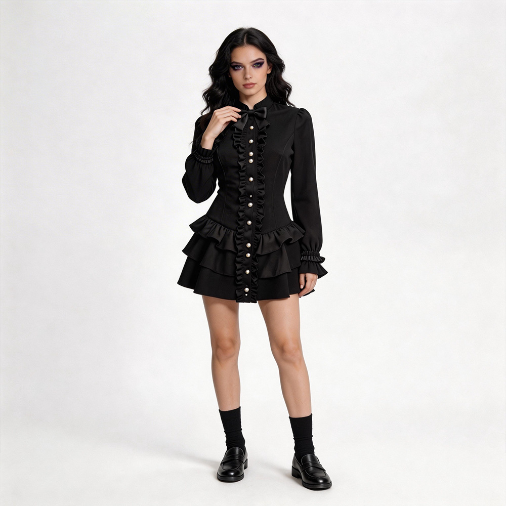 Black Gothic Short Skirt Hallo - Ethnic Fashion Wear 评论和价格