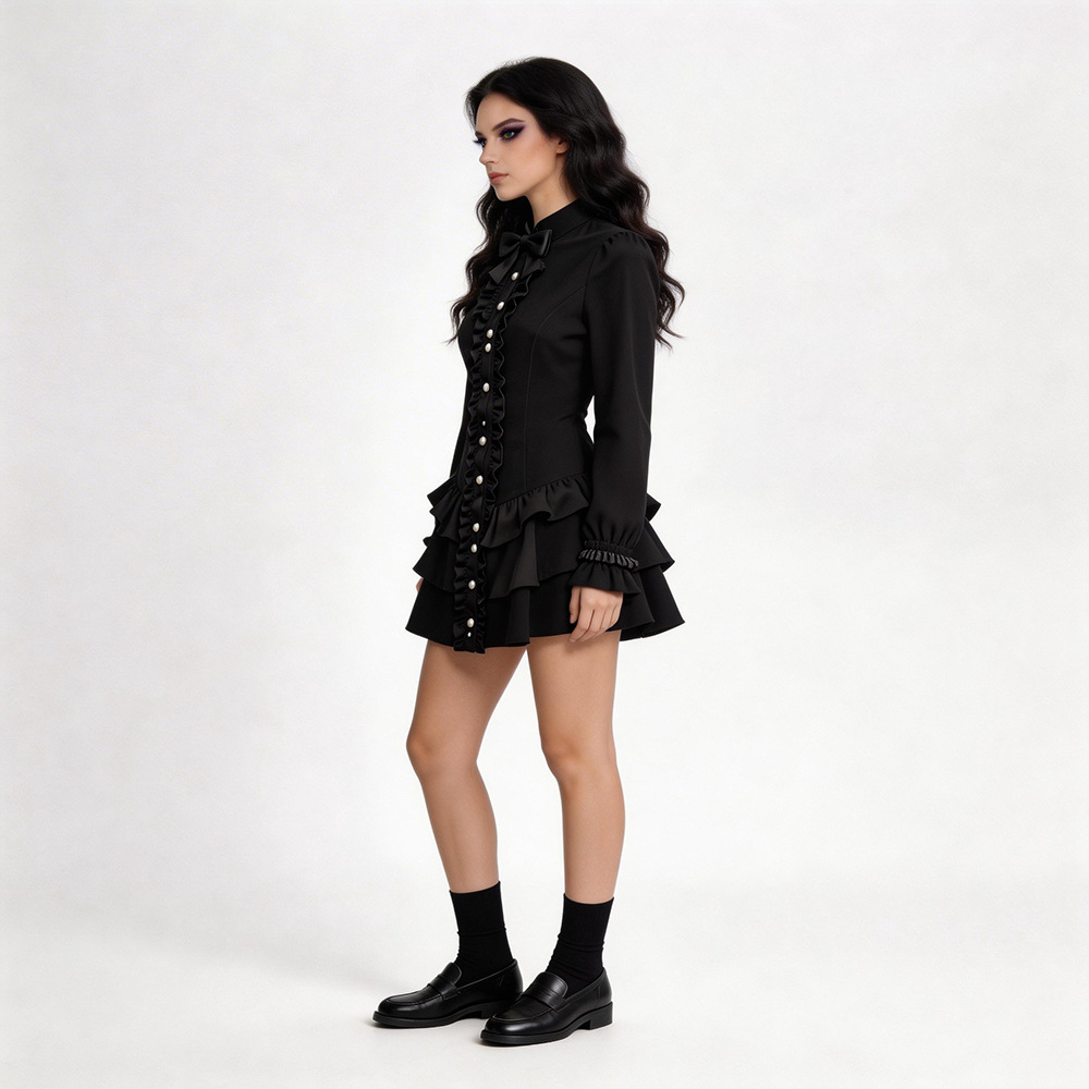 Black Gothic Short Skirt Hallo - Ethnic Fashion Wear 评论和价格