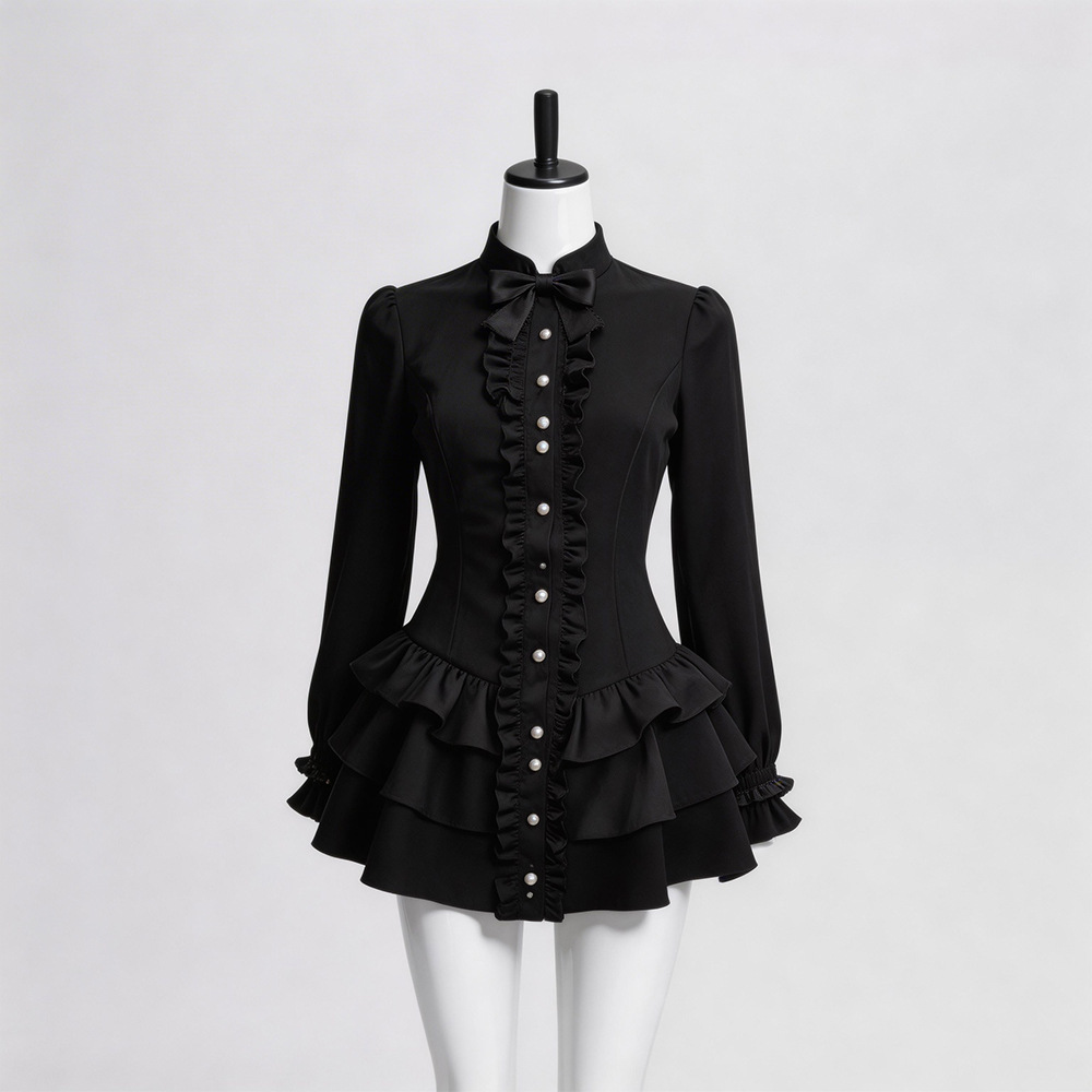 Black Gothic Short Skirt Hallo - Ethnic Fashion Wear 评论和价格