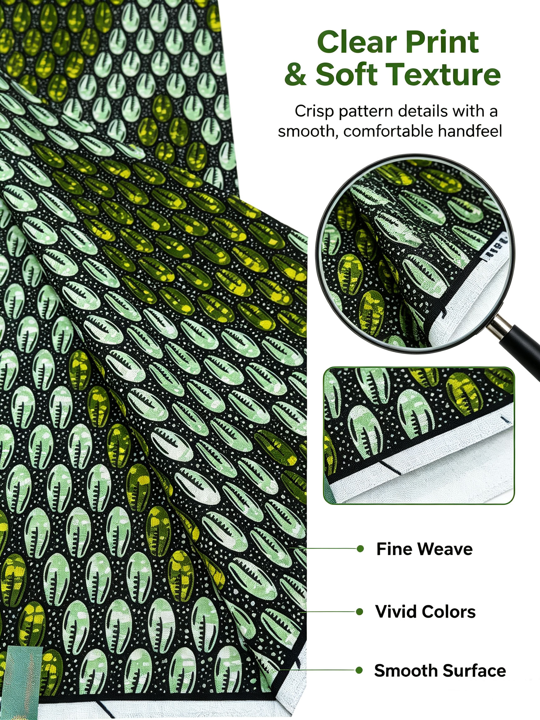 New Green Leaf African Real Wa - African Ankara Print 评论和价格